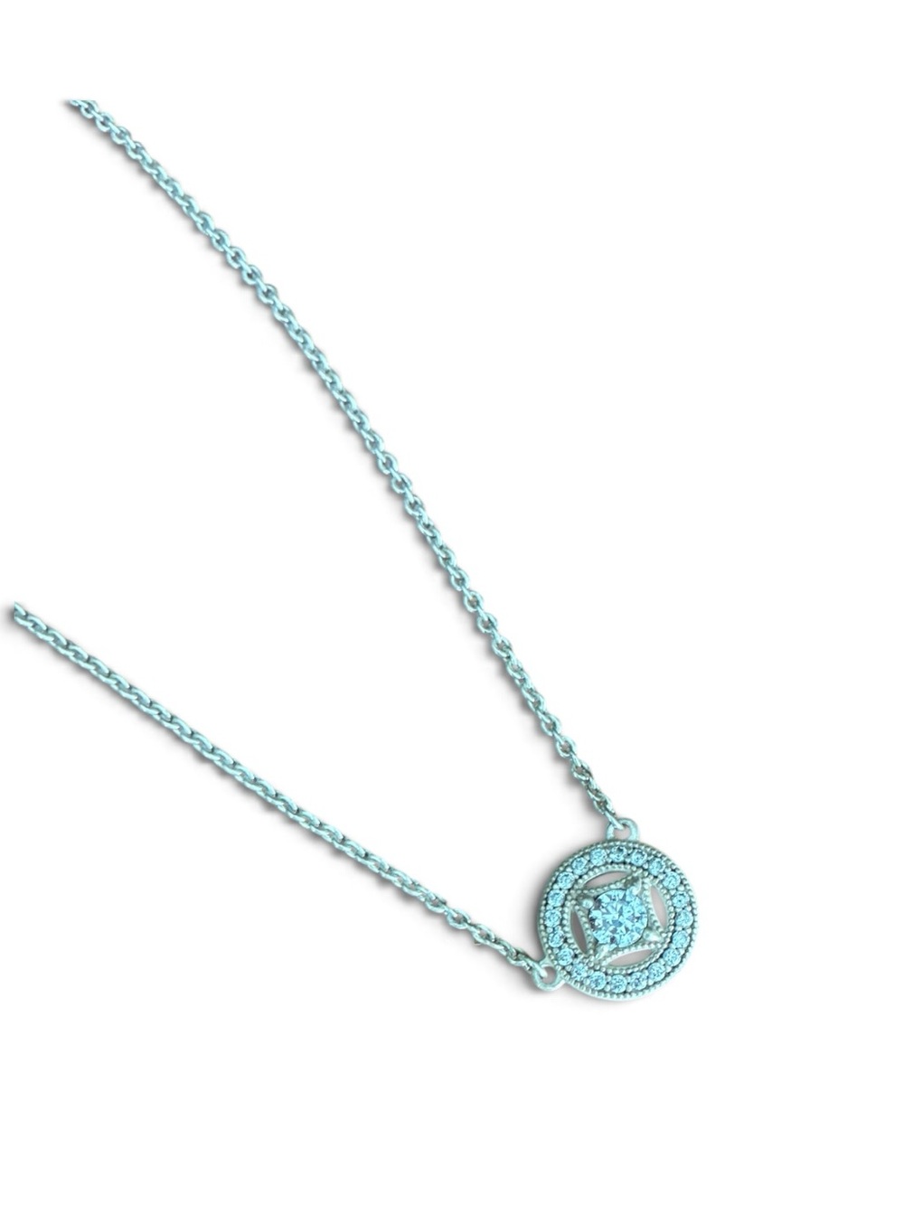 PANDORA vintage sterling silver zirconia necklace